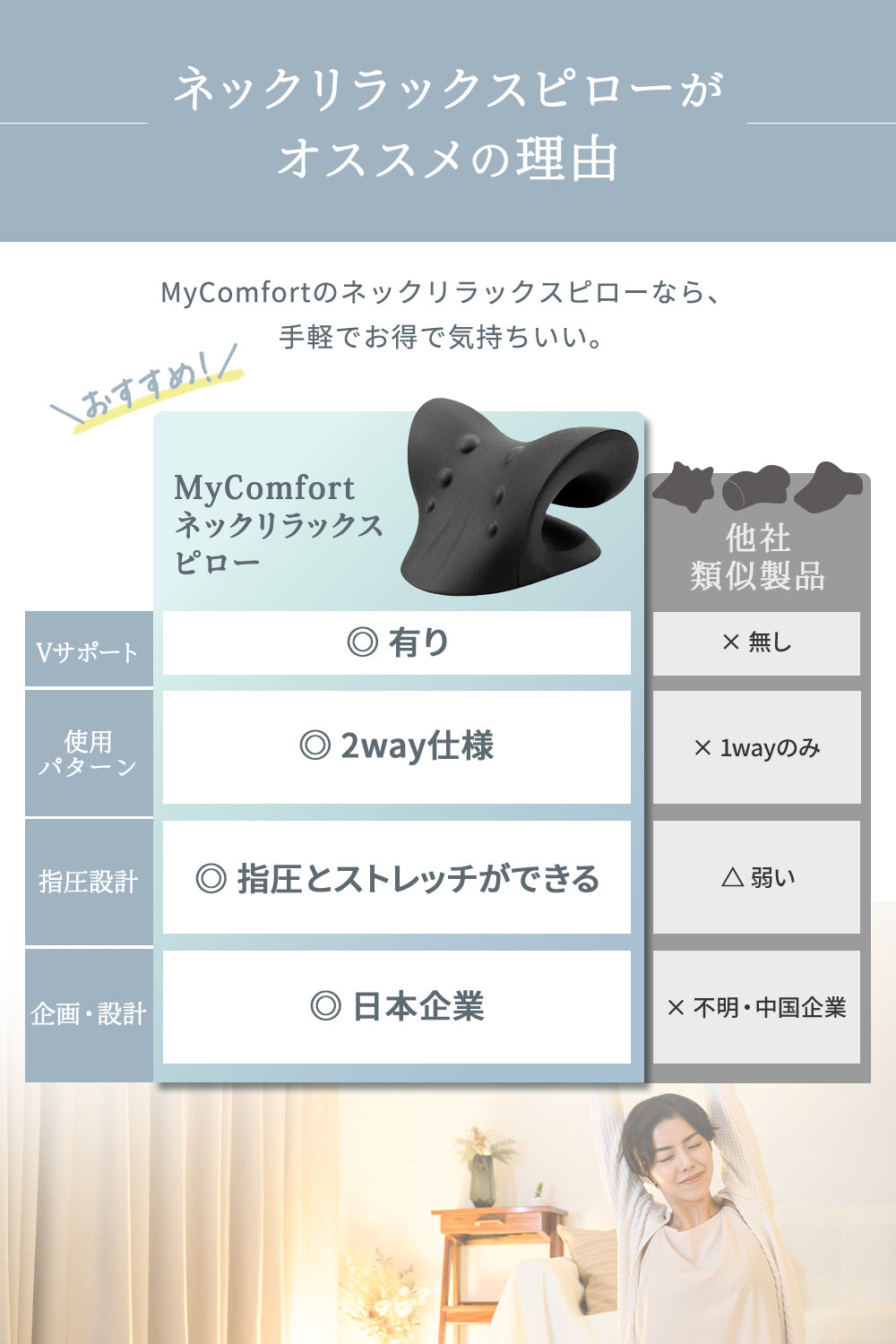 MyComfort 首枕 ネックリラックスピロー 〜ストレッチモデル〜
